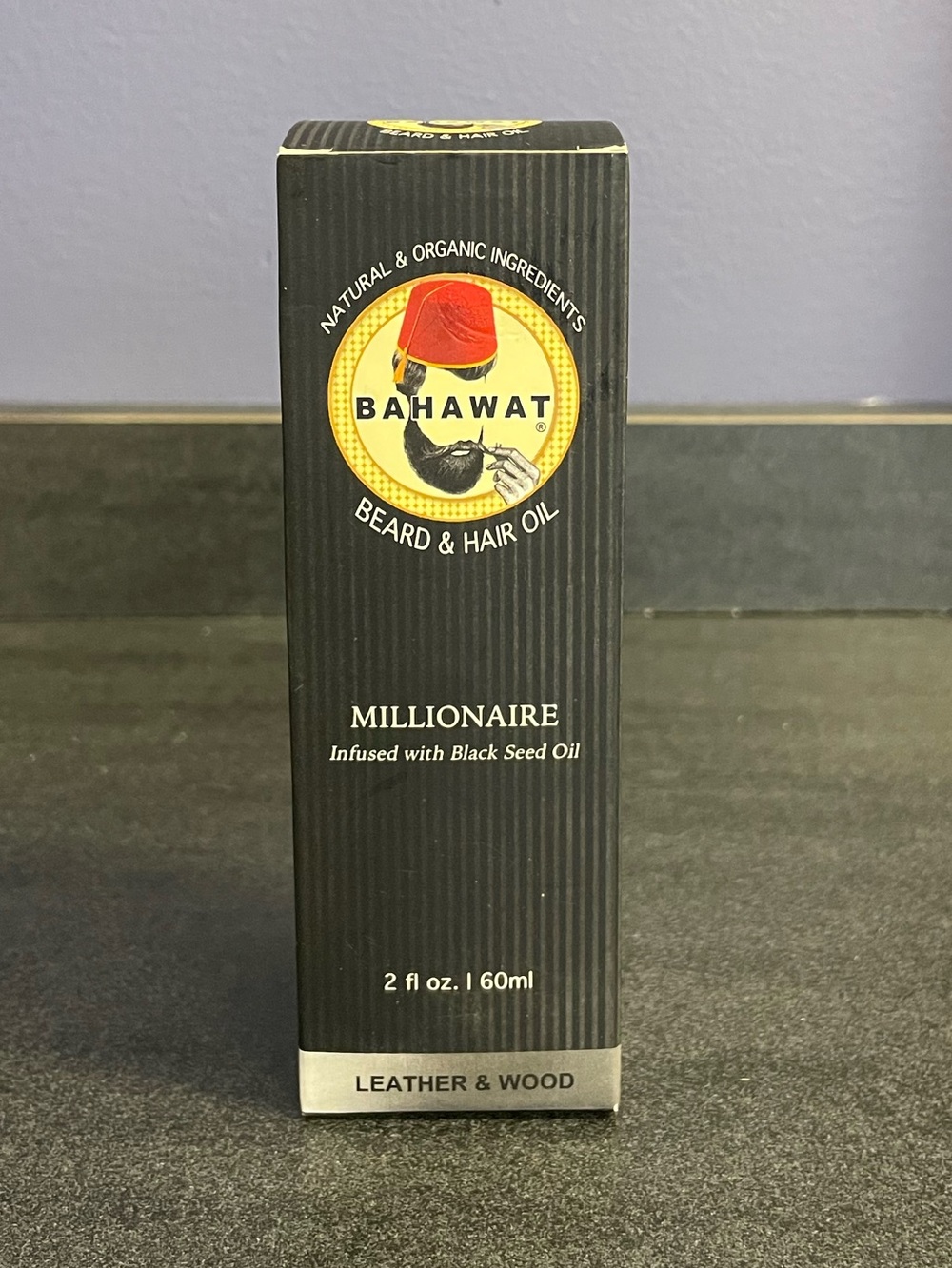 Bahawat Hair & Beard Oil “Millionaire” Leather Wood 2oz NIB
